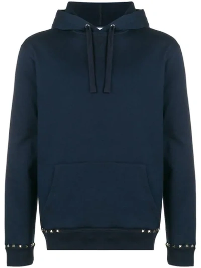 Valentino Rockstud Hoodie In Blue