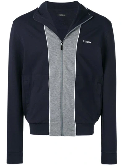 Z Zegna Sporty Zipped Up Jacket In Blue