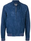 Herno Zipped Bomber Jacket In Blue