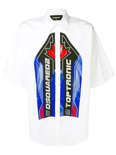 Dsquared2 Graphic Print Shirt In White