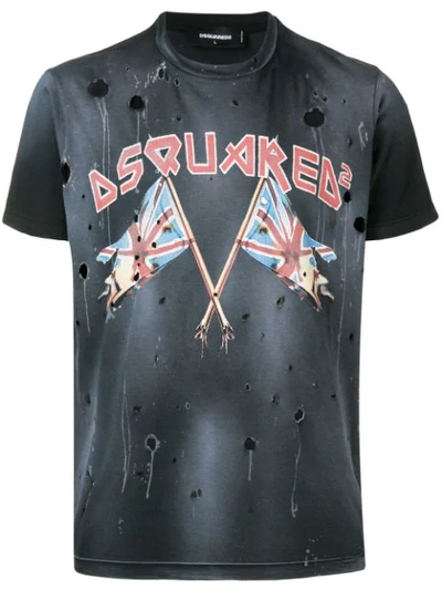 Dsquared2 Reverse Logo T-shirt In Black