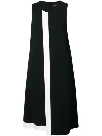 Antonelli Contrast Panel Asymmetric Dress In Black