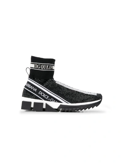 Dolce & Gabbana Sock-style Sneakers In Black