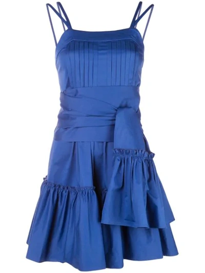 Alexis Oska Tiered Mini Dress In Blue
