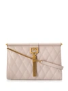 Givenchy Quilted Logo Clutch Bag In Neutrals