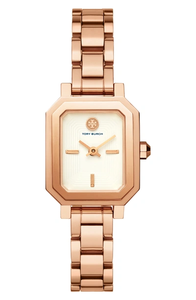 Tory Burch Robinson Wrap Bracelet Watch, 22mm In Rose Gold/ White/ Rose Gold