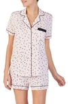 Kate Spade Evergreen Scattered Dot Short Pajama Set In Scattered Dot Pink