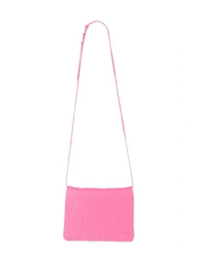 Bottega Veneta Leather Messenger Bag In Pink