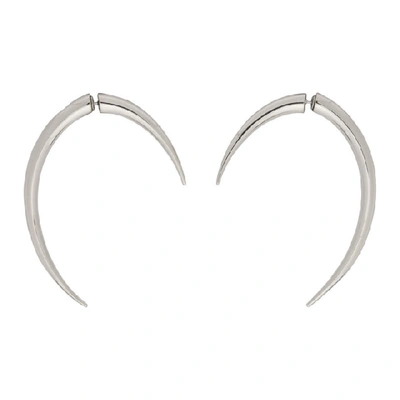 Saint Laurent Sabre Tooth Earrings In 8126 Silver