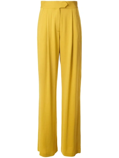 Michelle Mason Wide Leg Trousers In Yellow