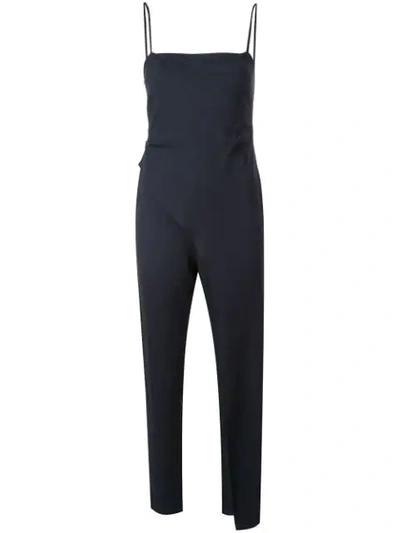 Michelle Mason Strap Drape Jumpsuit In Black