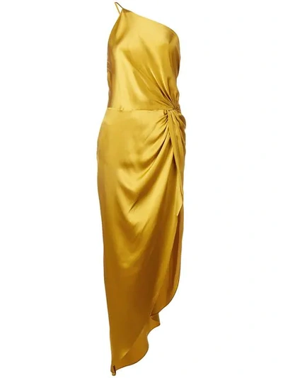 Michelle Mason Twist Knot Gown In Gold