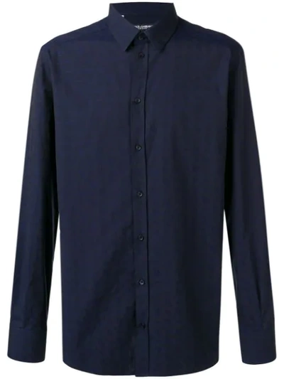 Dolce & Gabbana Classic Plain Shirt In Blue