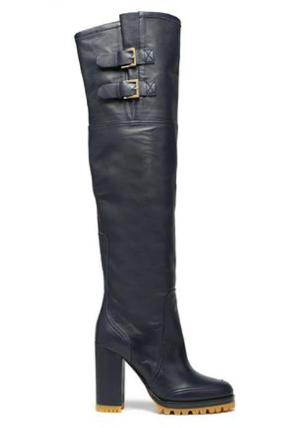 Redv Red(v) Woman Leather Thigh Boots Navy