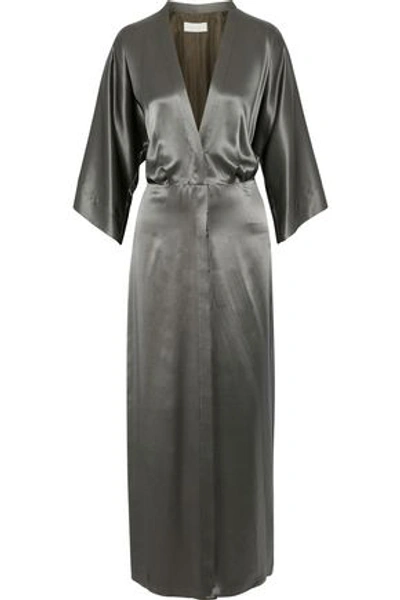 Michelle Mason Woman Silk-charmeuse Maxi Dress Gunmetal