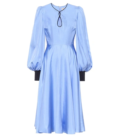 Roksanda Herona Silk Midi Dress In Blue
