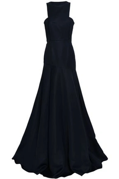 Safiyaa Woman Flared Duchesse-satin Gown Midnight Blue