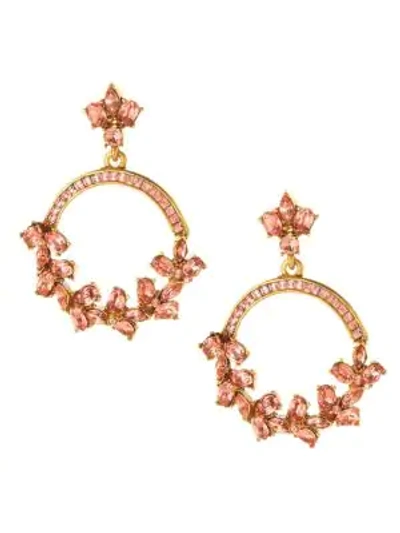 Oscar De La Renta Swarovski Crystal Hoop Earrings In Rose