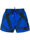 Dsquared2 Branded Swim Shorts In Blue