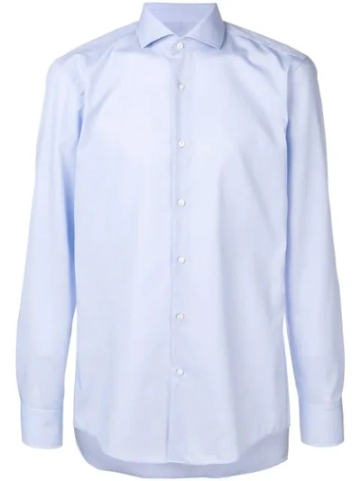 Hugo Boss Plain Button Shirt In Blue