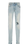 Amiri Broken Mid-rise Skinny Jeans In Blue