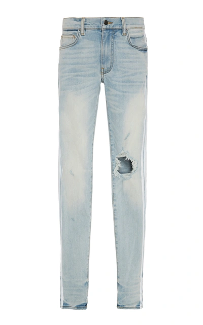 Amiri Broken Mid-rise Skinny Jeans In Blue