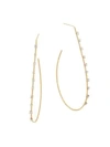 Lana Jewelry Women's Solo 14k Yellow Gold & Diamond Teardrop Hoops