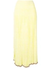 Christopher Esber Pleated Midi Skirt In Yellow