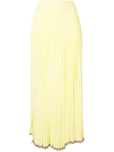 Christopher Esber Pleated Midi Skirt In Yellow