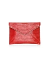 Rebecca Minkoff Leo Croc-embossed Leather Envelope Clutch In Optic White