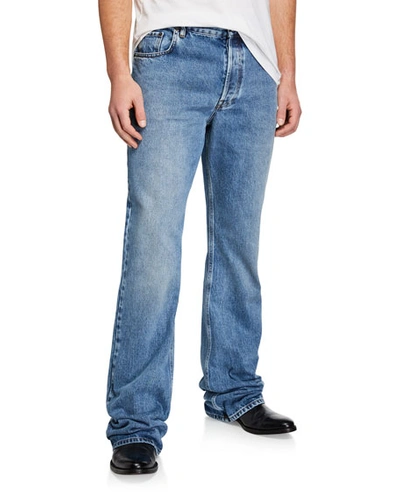 Balenciaga Men's Boot-cut Light-wash Denim Jeans In Blue