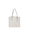 Marc Jacobs The Grind East/west Leather Tote In Ghost Gray/silver