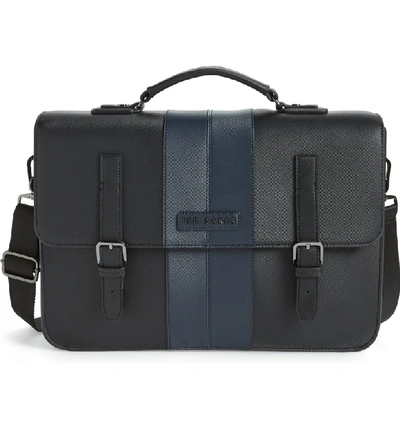 Ted Baker Faux Leather Satchel In Black