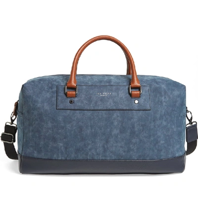 Ted Baker Mackers Pu Holdall In Navy
