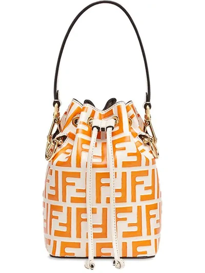 Fendi Mon Tresor Mini Bucket Bag In White