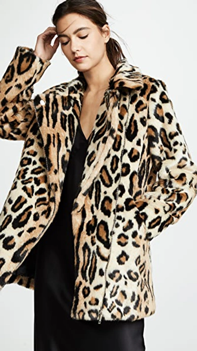 Apparis Violette Coat In Leopard