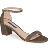 Stuart Weitzman Simple Ankle Strap Sandal In Gold Nighttime