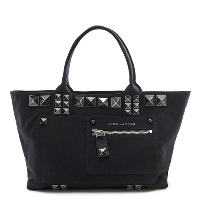 Marc Jacobs Canvas Chipped Studs Tote In Black