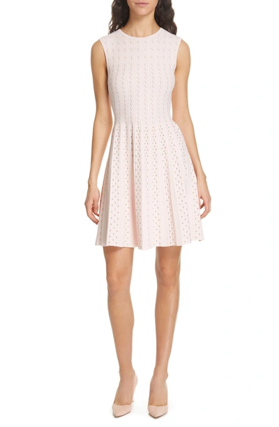 Ted Baker Vellia Flippy Knit Skater Dress In Pale Pink