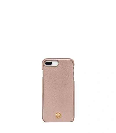 Tory Burch Robinson Hardshell Case For Iphone 8+ In Light Rose Gold