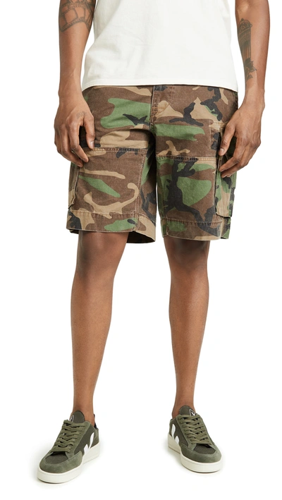 Polo Ralph Lauren Men's Big & Tall Relaxed Fit 10" Camouflage Cotton Cargo Shorts In Green