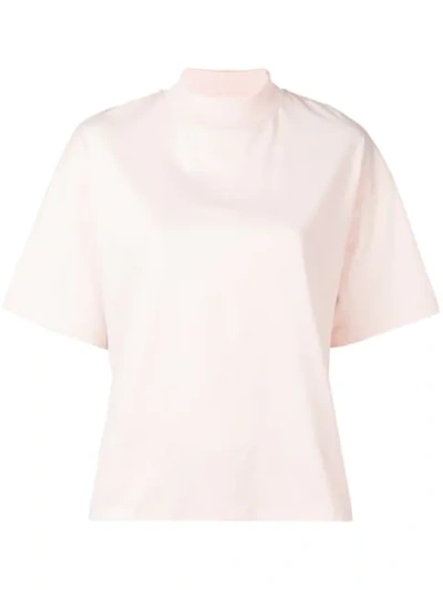 Acne Studios T-shirt Mit Stehkragen In Pink