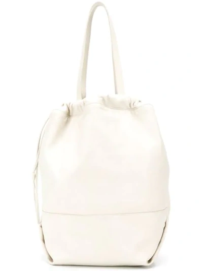 Saint Laurent Teddy Bucket Bag In Neutrals