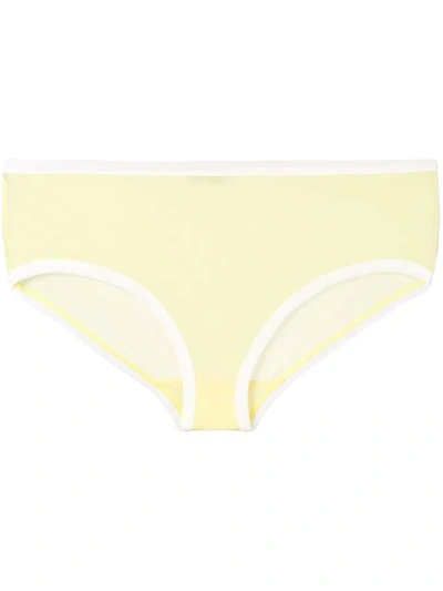 Miu Miu Contrast Trim Briefs In Yellow