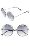 Jimmy Choo Gotha/s 50mm Round Sunglasses - Light Gold/ Semi Matte In Semimatte Sand/dark Gray Gradient