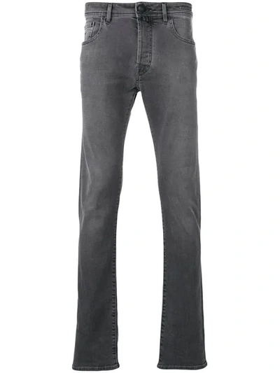 Jacob Cohen Straight-leg Jeans With Pocket Squre In Grey