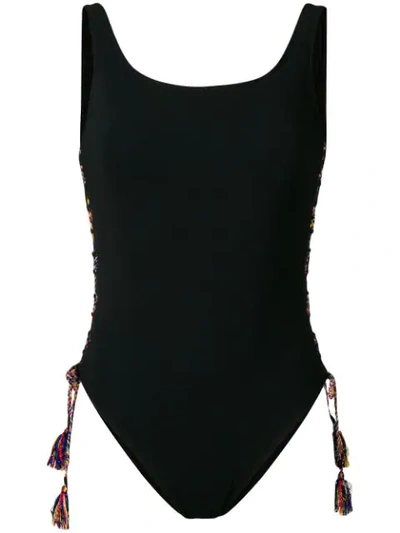 Anjuna Lace-up Detail Swimsuit In Black