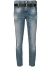 Rta Cropped Tapered Jeans In Blue