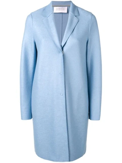 Harris Wharf London Single Breasted Coat In Blue
