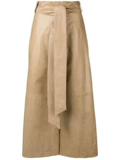 Drome Cropped Wide Leg Trousers In Neutrals